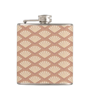 Art Deco-Stil-Muster in Rosafarbe Flachmann