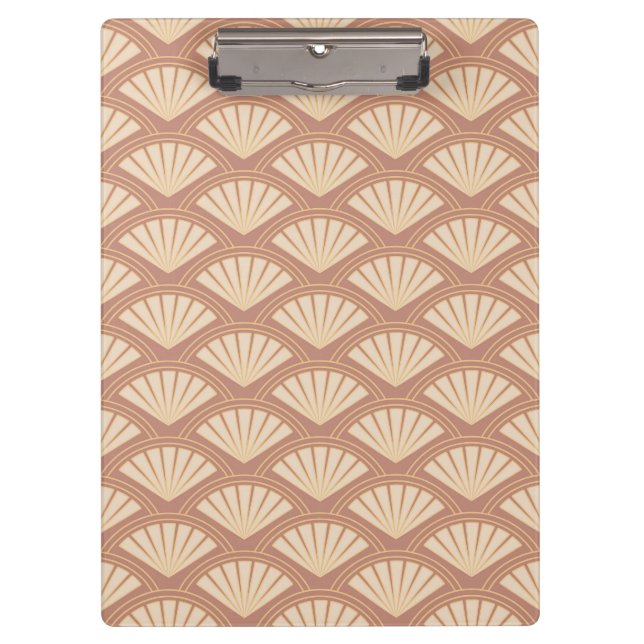 Art Deco-Stil-Muster in Rosafarbe Klemmbrett (Vorderseite)