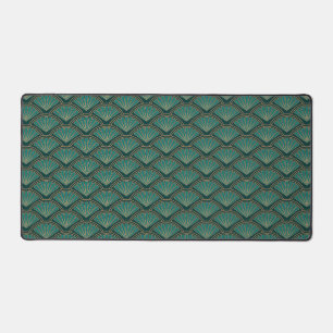 Art Deco-Stil-Muster in tealgrüner Farbe Schreibtischunterlage