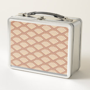Art Deco Stil Muster rosafarben Metall Brotdose