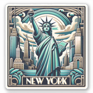 Art Deco Stil New York Illustration Aufkleber