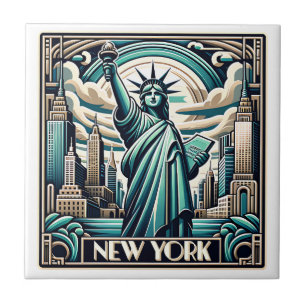 Art Deco Stil New York Illustration Fliese