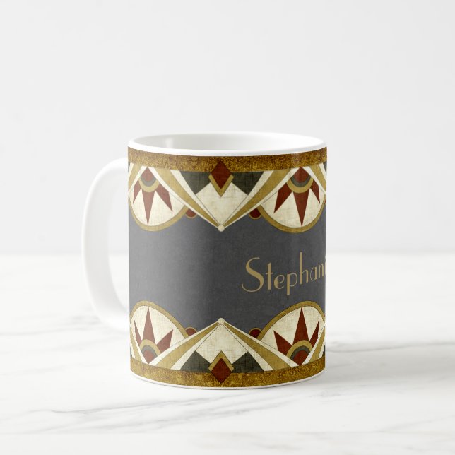Art-Deco-Stil Personalisiert Kaffeetasse (Vorderseite Links)