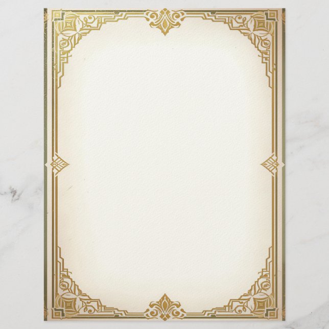 Art Deco Stil Rahmen Briefpapier (Vorderseite)