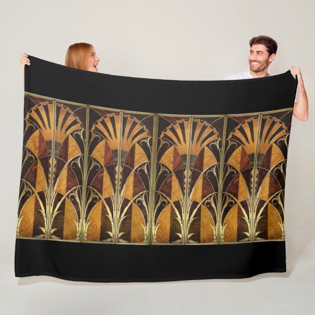 Art Deco-Stil Schwarz Gold Fleecedecke (Beispiel)