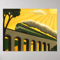 Art Deco Stilvoll Vintages inspiriertes Zugplakat