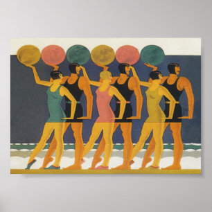 Art Deco Strand-Wandkunst Poster