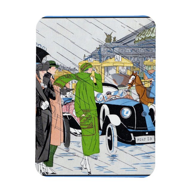 Art Deco Street Szene Magnet (Vertikal)