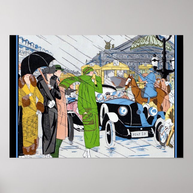 Art Deco Street Szene Poster (Vorne)