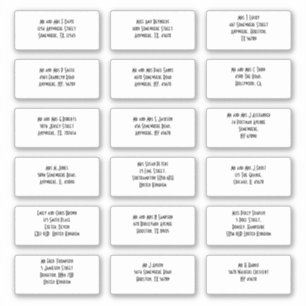 Art Deco Style 18 Gästenamen Adressen Aufkleber