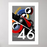 Art Deco Style Buggatti Car Poster<br><div class="desc">(Ja,  ich weiß,  dass Buggatti falsch geschrieben ist!!) Dies ist ein Deko-Art-46-Autopposter mit Robert Delaunay-Stil Hintergrund.Das ist ein tolles Produkt für jeden Besitzer dieser einzigartigen Luxusautos.</div>