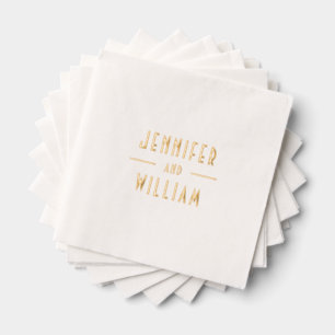 Art Deco Style Couple's Name Servietten Mit Folie
