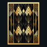 Art Deco Style Geometric Poster<br><div class="desc">Ich habe dieses Art Deco Geometric Style Poster unter Verwendung kommerzieller Muster-Vorlagen erstellt. In Schwarz und Gold verkörpert es Art Déco. Dieses Poster sollte gerahmt sein und an einer Wand in Ihrer Zuhause hängen. Für Größen lesen Sie bitte das Menü auf der Seite.</div>