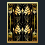 Art Deco Style Geometric Poster<br><div class="desc">Ich habe dieses Art Deco Geometric Style Poster unter Verwendung kommerzieller Muster-Vorlagen erstellt. In Schwarz und Gold verkörpert es Art Déco. Dieses Poster sollte gerahmt sein und an einer Wand in Ihrer Zuhause hängen. Für Größen lesen Sie bitte das Menü auf der Seite.</div>