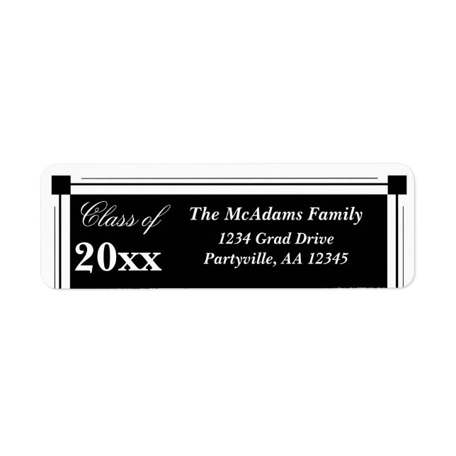 Art Deco Style Graduation Party Address Labels (Vorne)