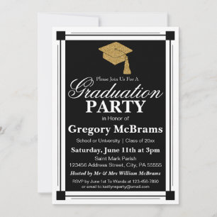 Art Deco Style Graduation Party Einladung