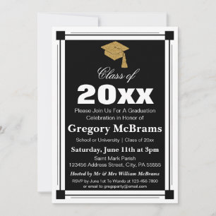 Art Deco Style Graduation Party Einladung