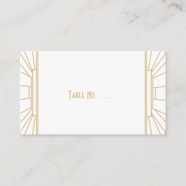 Art Deco Style Guest Escort Cards Platzkarte (Vorderseite)