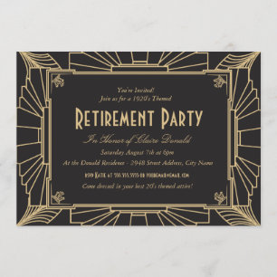 Art Deco Style Retirement-Party Einladung