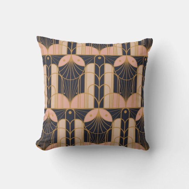 Art Deco style Throw Pillow Kissen (Vorderseite)