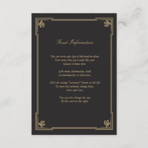 Art Deco Style Wedding Card Begleitkarte