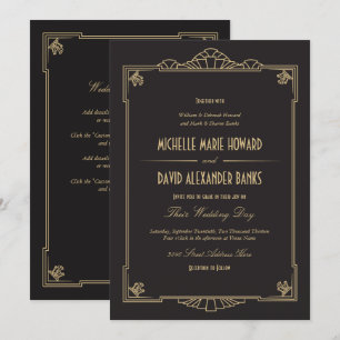 Art Deco Style Wedding Einladung (im Detail)