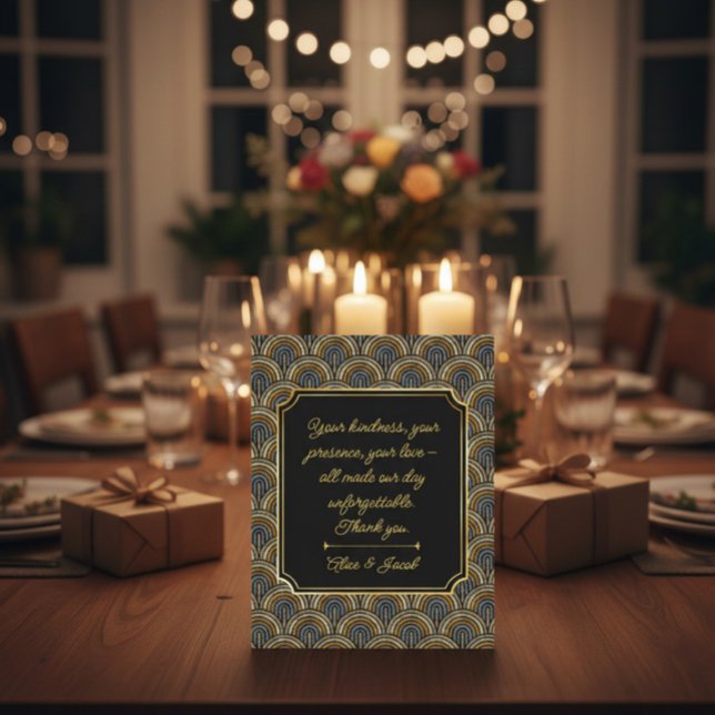 Art Deco Style Wedding Thank You Card Dankeskarte (Von Creator hochgeladen)