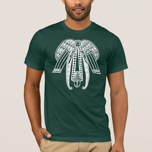 Art Deco Style Weihnachtsgel T-Shirt (Vorderseite)