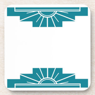 Art Deco Sunburgh im Aquamarinen Getränkeuntersetzer