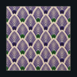 Art Deco Sunburst Fan im Coolen Sommer Lila Holzdruck<br><div class="desc">Art Deco emerged from the interwar period when rapid industrialisation was transforming culture. Der Stil uses rich colours,  bold geometric shapes and lavish ornamenting. This design is an elegant fan pattern in fresh summer colors.</div>