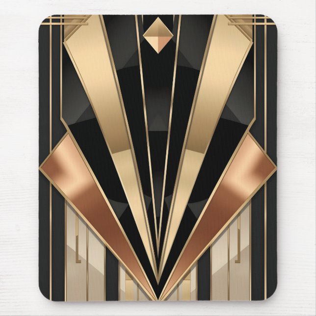 Art Deco Sunburst Geometric Luxury Design Mousepad (Vorne)
