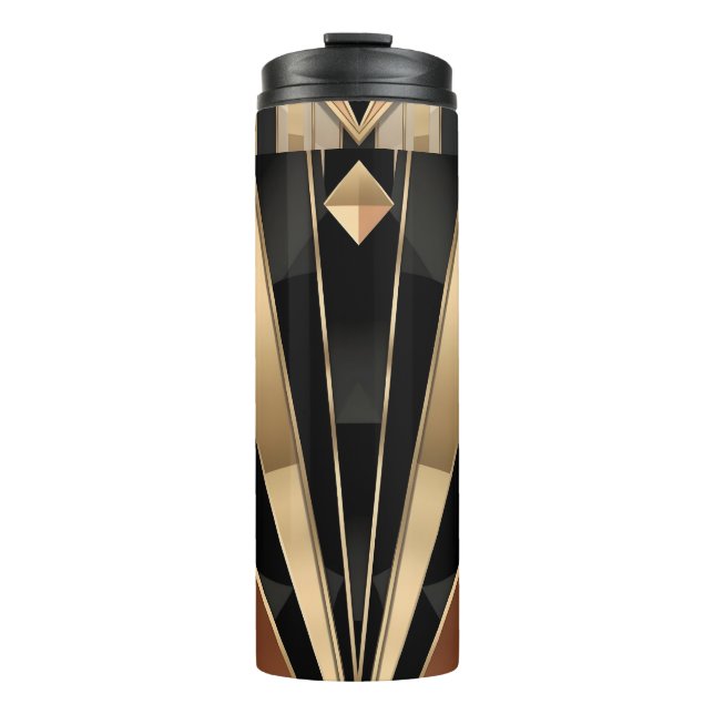 Art Deco Sunburst Geometric Luxury Design Thermosbecher (Vorderseite)