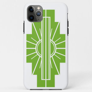 Art Deco Sunburst Muster in Weiß und Limon, Fall M Case-Mate iPhone Hülle