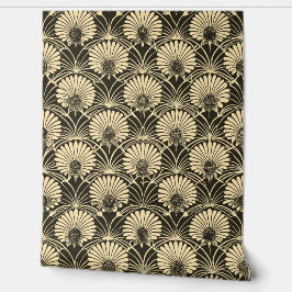Art Deco Sunflower Gold Floral Tapete