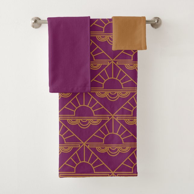Art Deco Sunrise Badhandtuch Set (Insitu)