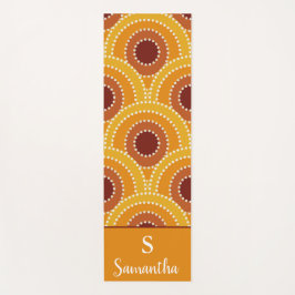 Art Deco Sunrise Retro Muster mit Monogramm Yogamatte