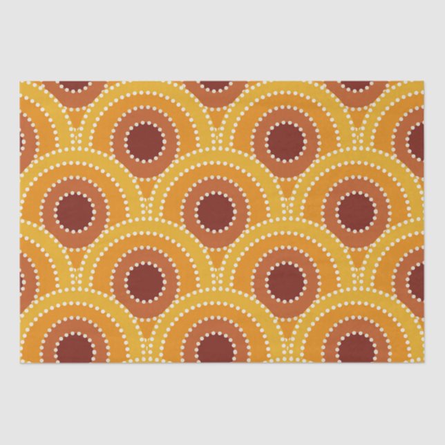 Art Deco Sunrise Retro Muster Seidenpapier (Vorderseite)