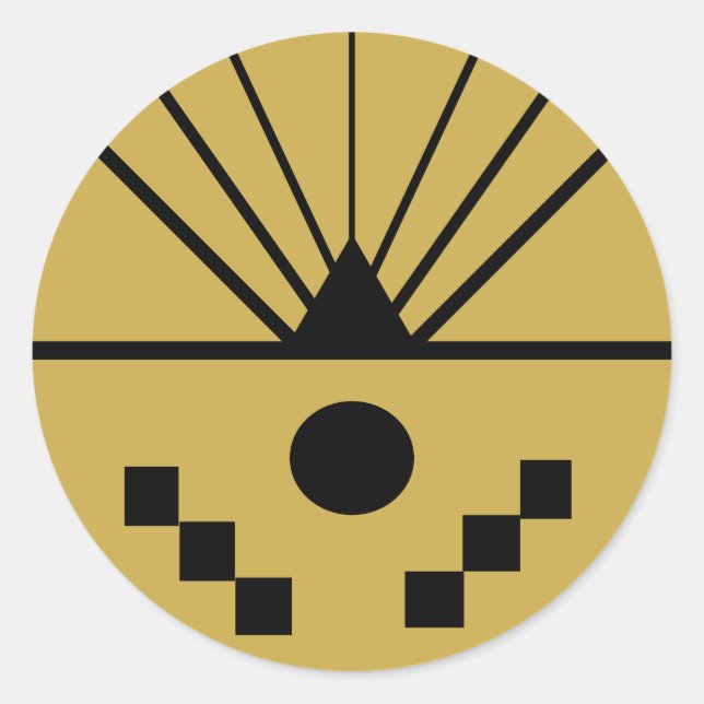 Art Deco Sunrise Runder Aufkleber (Vorderseite)
