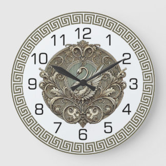 Art Deco Swan Große Wanduhr