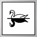 Art Deco Swan Poster<br><div class="desc">Dieses Art Déco Poster hat einen anmutigen und eleganten Schwan in Schwarz und Weiß mit einem schwarzen Rahmen. Das gilt auch für Gegenstände in der Pariser Deko Kategorie der Hochzeitsszenarien in Ladiebug. Ich habe eine Schwäche für Art Deco und wollte es.</div>