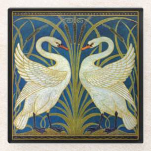 Art Deco Swans Glasuntersetzer
