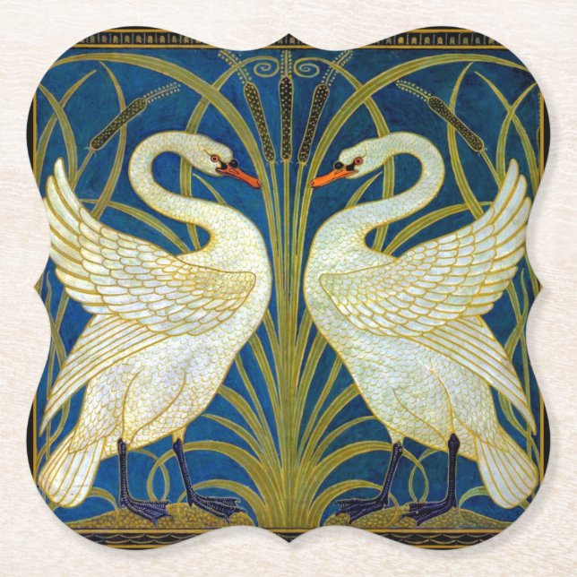 Art Deco Swans Mouse Pad Untersetzer (Vorderseite)