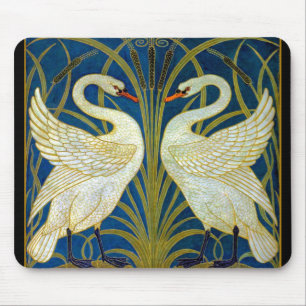Art Deco Swans Mousepad