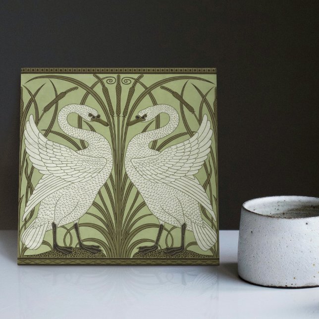 Art Deco Swans Wand Deco Kunst, Dichtung und Musik Fliese (Von Creator hochgeladen)