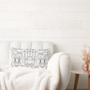 Art Deco Symmetry Lines Throw Kissen