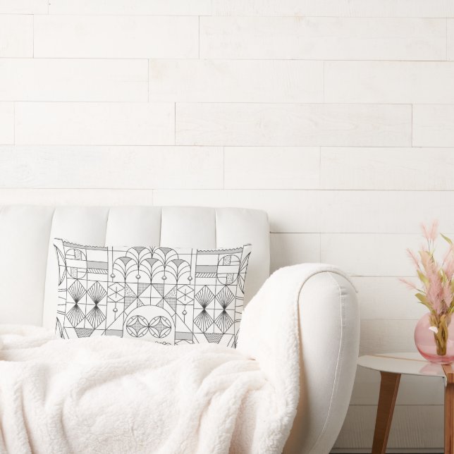 Art Deco Symmetry Lines Throw Kissen (Liege)