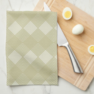 Art Deco Tan Taupe Diamonds Circuit Muster Geschirrtuch