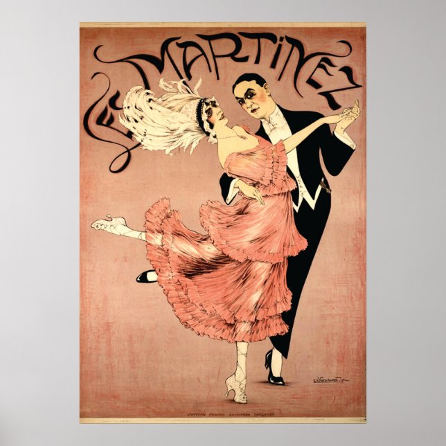 Art Deco ~ Tango-Tänzer 1920 Poster (Vorne)