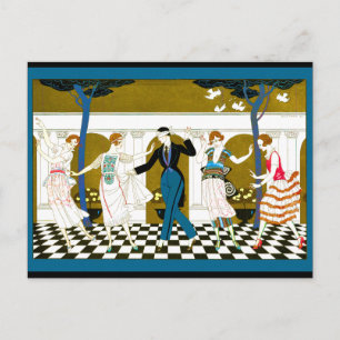 Art Deco Tanz Postkarte