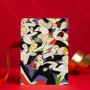 Art Deco Tanzende Paare Muster   1920er Jazz Age Feiertagskarte